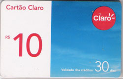 46501 Pr Pago CLARO BRANCO COM AZUL R$ 10 VALIDADE 12/2004